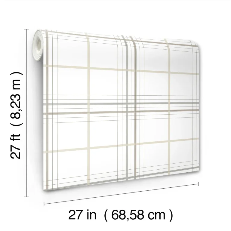 Ronald Redding Lakeside Plaid Tailored Wallpaper - White — Ảnh 4