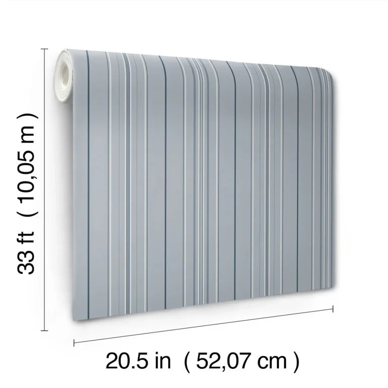Chesapeake Lascelle Modern Pinstripe Wallpaper - Light Blue — Ảnh 4