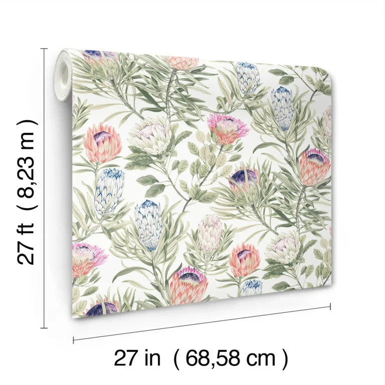 Protea Wallpaper - White/Fuchsia — Ảnh 7