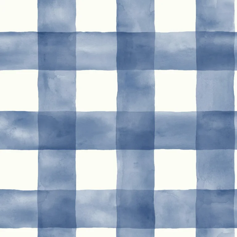 Checkmate Watercolor Plaid Peel and Stick Wallpaper - Blue — Ảnh 5