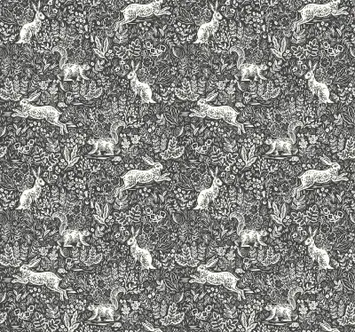Rifle Paper Co. Fable Wallpaper - Black & White