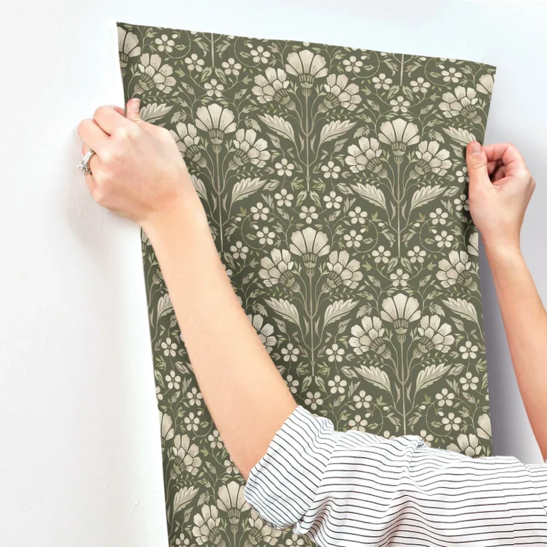 Chesapeake Edith Floral Damask Wallpaper - Green — Ảnh 2