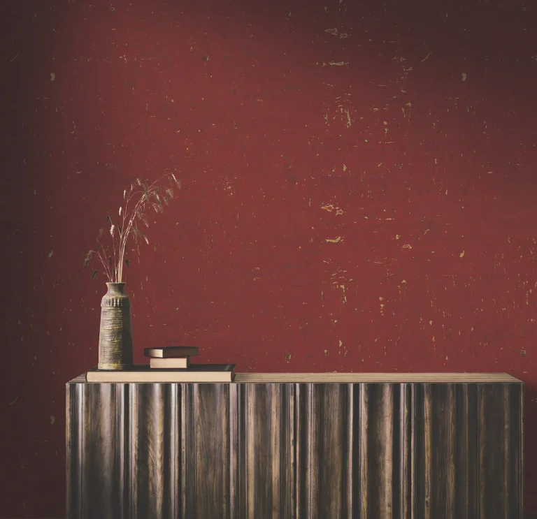 Ronald Redding Caldera Cork Wallpaper - Crimson