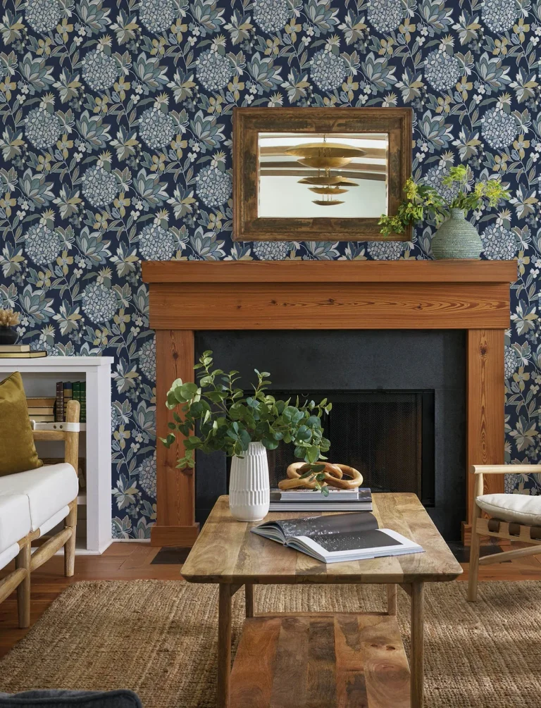 Valdivian Floral Wallpaper - Indigo — Image 3