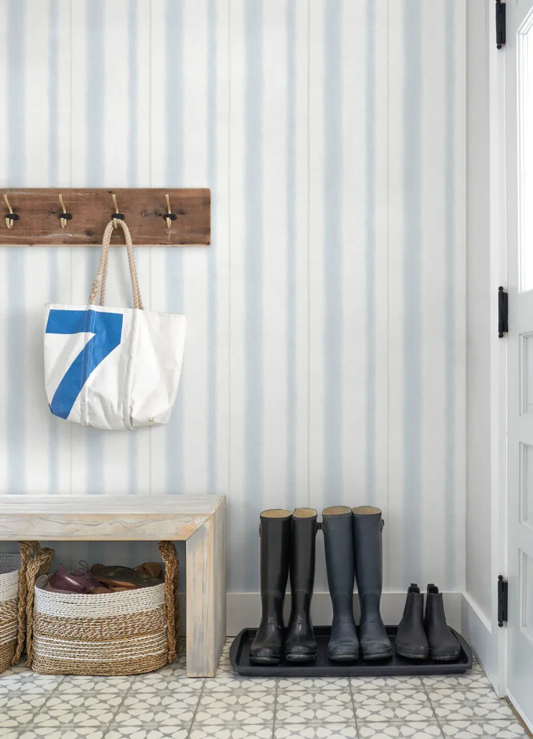 Alena Soft Stripe Wallpaper - Sky Blue — Ảnh 2