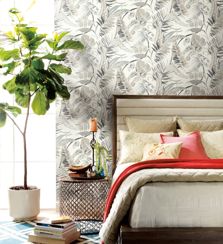 Tropical Toss Wallpaper - White/Neutrals — Ảnh 4