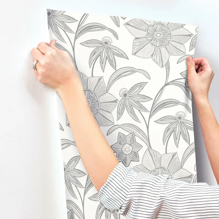 Star Flower Wallpaper - Charcoal — Ảnh 6