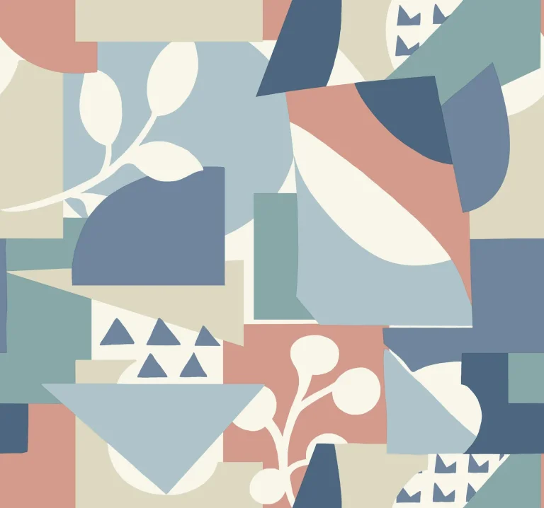 Cut Outs Wallpaper - Blue Multi — Ảnh 4