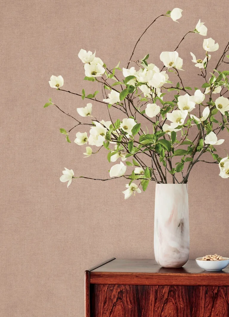 Nuovo Faux Linen Wallpaper - Rose — Ảnh 6