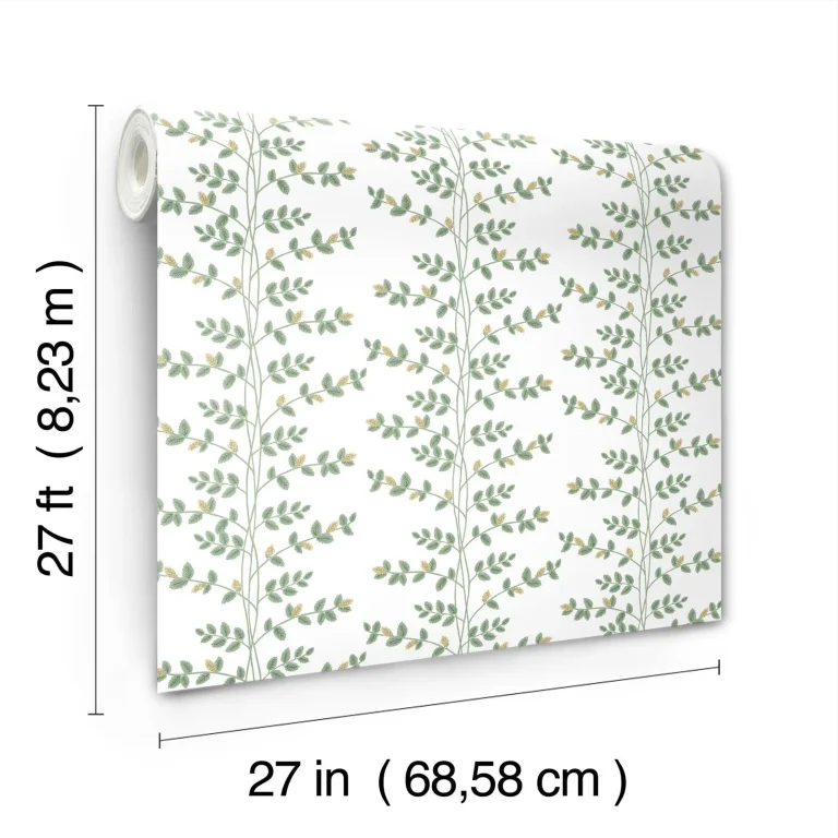 Rifle Paper Co. Climbing Vine Wallpaper - White & Gold — Ảnh 4