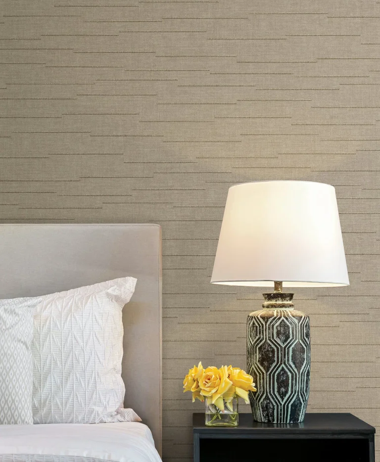 Latitude Striated Wallpaper - Taupe — Image 2