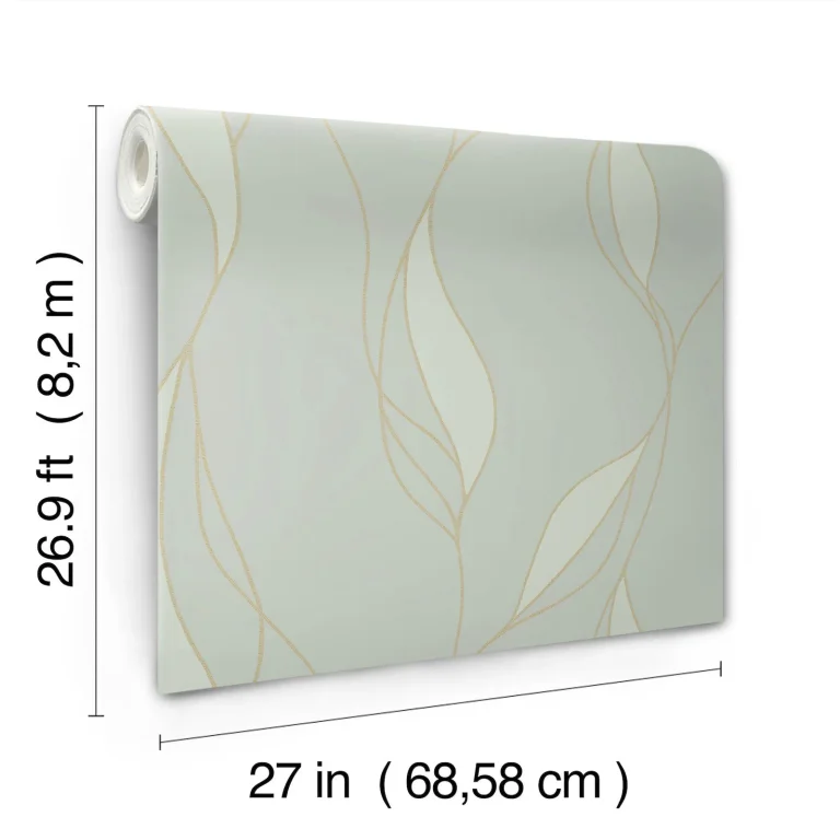 Ronald Redding Society Hill Abstract Leaf Wallpaper - Mint — Ảnh 4