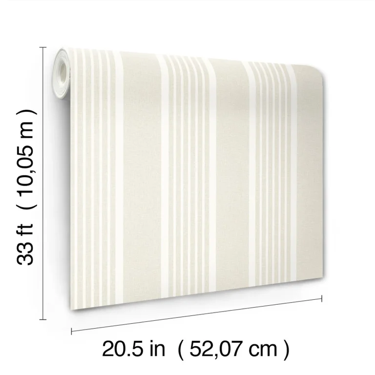 Chesapeake Bingley Embellished Stripe Wallpaper - Beige — Ảnh 6