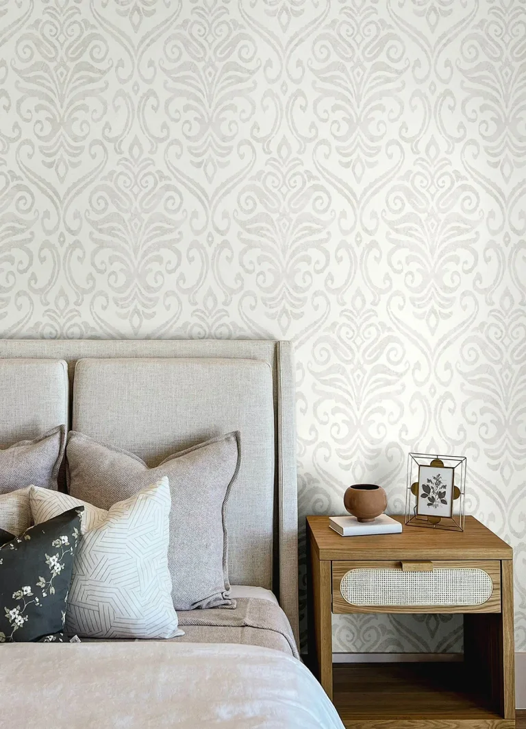 Chesapeake Adavu Damask Wallpaper - Dove — Image 3