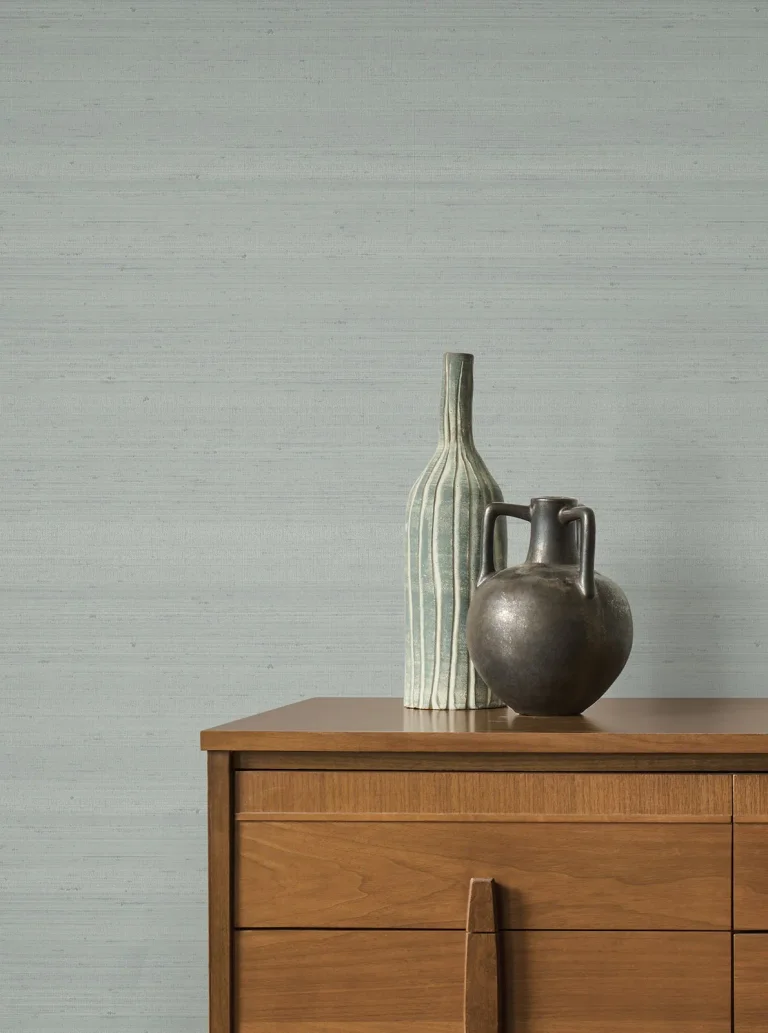 Fine Silk Faux Fabric Wallpaper - Slate — Ảnh 2