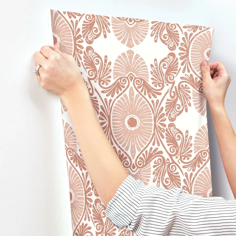 Villa Embellished Ogee Wallpaper - Raspberry — Ảnh 6