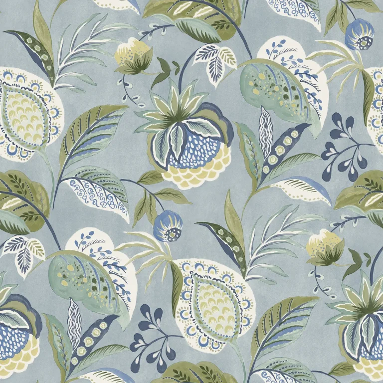 Chesapeake Bohemian Jacobean Wallpaper - Blue — Ảnh 2
