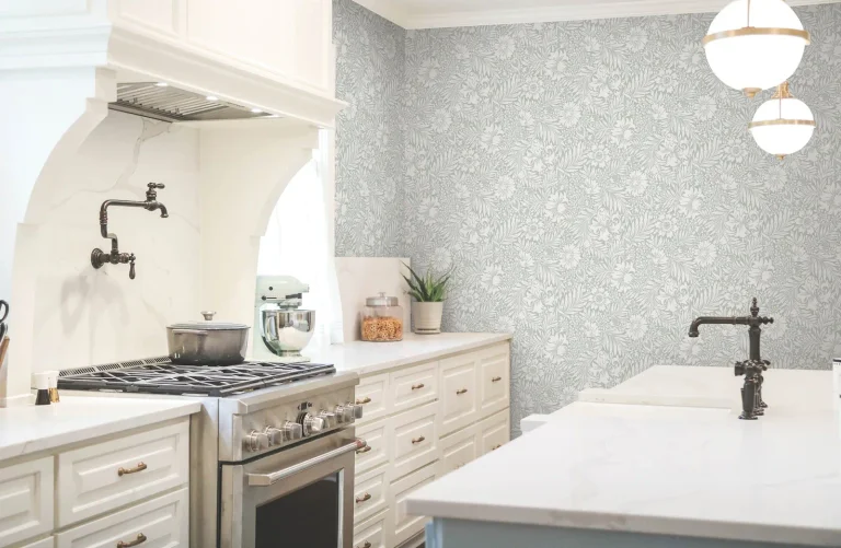 Erin & Ben Modern Acanthus Peel and Stick Wallpaper - Vintage Duck Egg — Ảnh 4