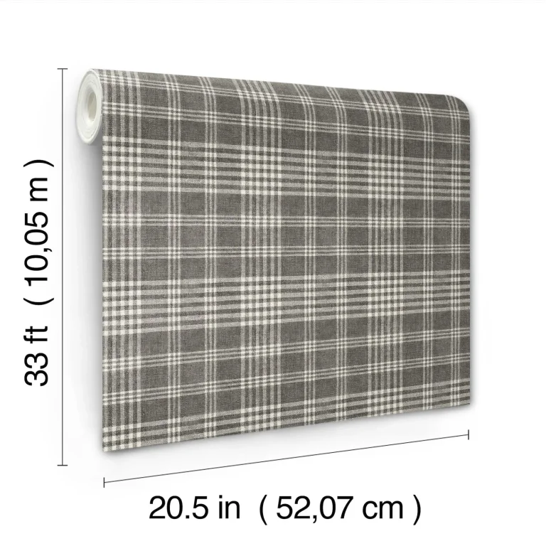 Chesapeake Perry Plaid Wallpaper - Black — Ảnh 4