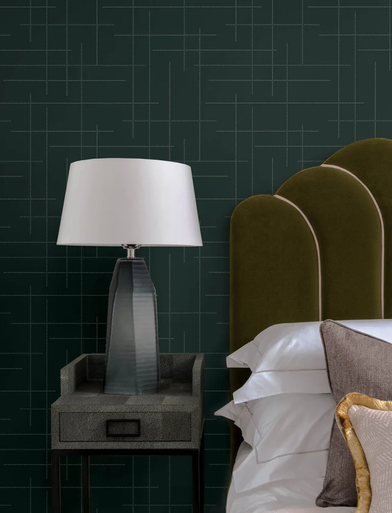 Wylie Dotted Gridlines Wallpaper - Teal — Ảnh 5