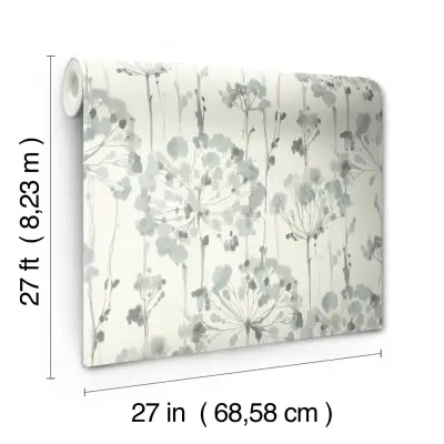 Candice Olson Flourish Wallpaper - Sheer Blue/Gray