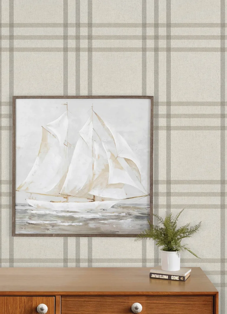 Chesapeake Fletcher Plaid Wallpaper - Grey — Ảnh 6