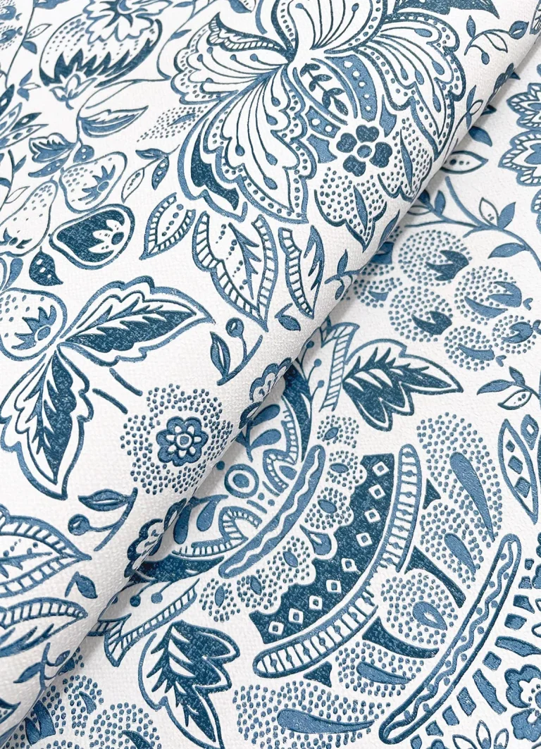 Blanche Floral Damask Wallpaper - Blue — Ảnh 6
