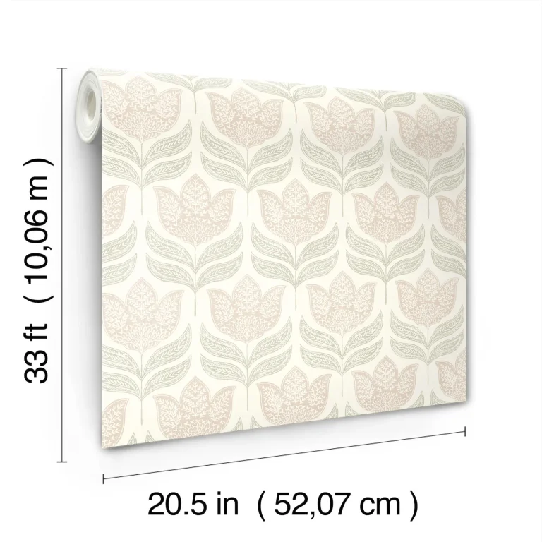 Chesapeake Cathal Tulip Block Print Wallpaper - Blush — Ảnh 3