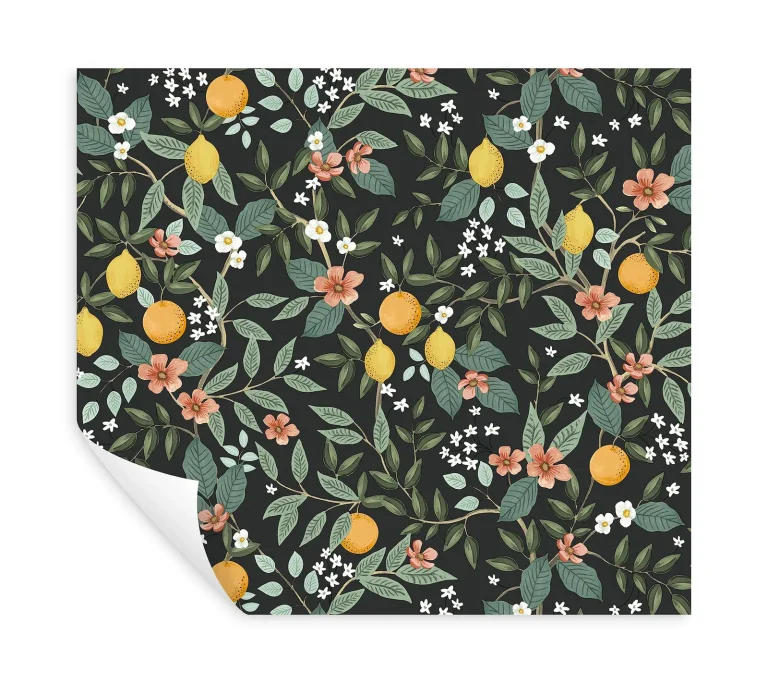 Rifle Paper Co. Citrus Grove Peel and Stick Wallpaper - Black — Ảnh 3