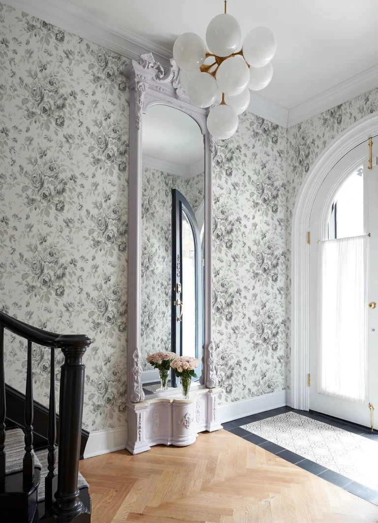 Chesapeake Manon Rose Stitch Wallpaper - Charcoal — Image 3