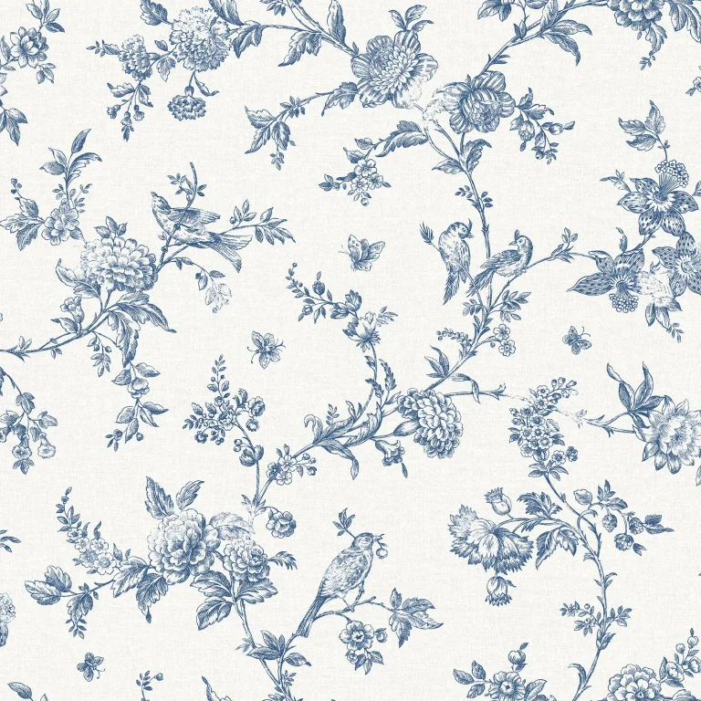Chesapeake Nightingale Floral Trail Wallpaper - Navy — Ảnh 4