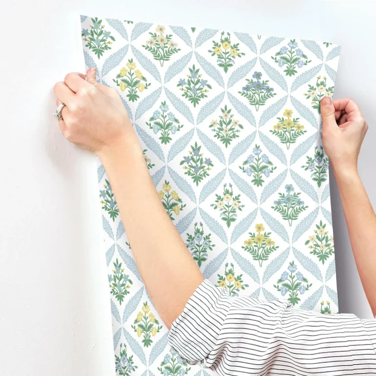 Rifle Paper Co. Estee Garden Wallpaper - Blue Multi — Ảnh 4