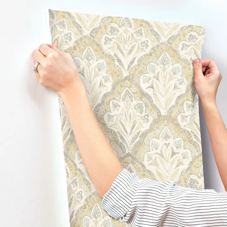 Chesapeake Mimir Quilted Damask Wallpaper - Mustard — Image 7