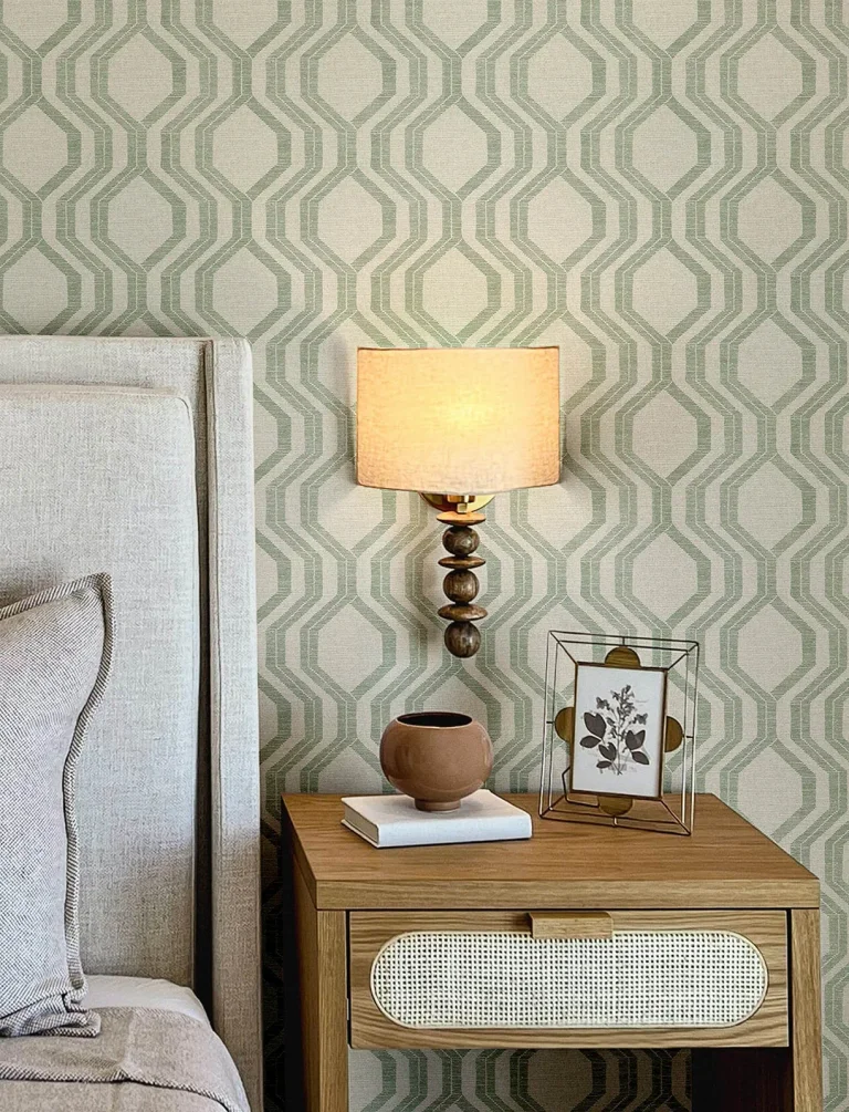 Burton Modern Ogee Wallpaper - Green — Ảnh 4