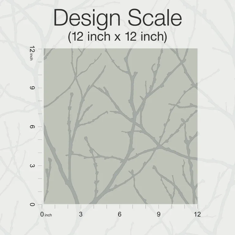 Trees Silhouette Wallpaper - Eucalyptus & Silver — Ảnh 3