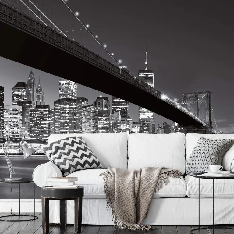 Brooklyn Bridge NY - Wall Mural 5409 - 8 Panel - 384cm x 260cm — Ảnh 2
