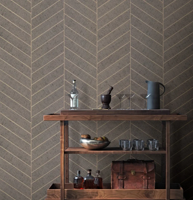 Ronald Redding Atelier Herringbone Wallpaper - Chocolate — Ảnh 2