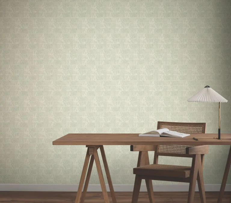 Woodcut Wallpaper - Green & Stone — Ảnh 4