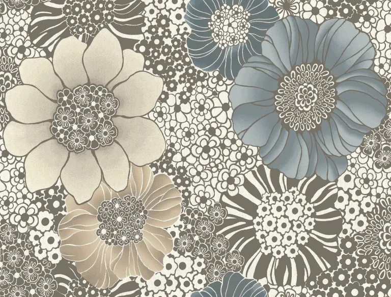 Anemones Peel and Stick Wallpaper - Brown — Ảnh 4