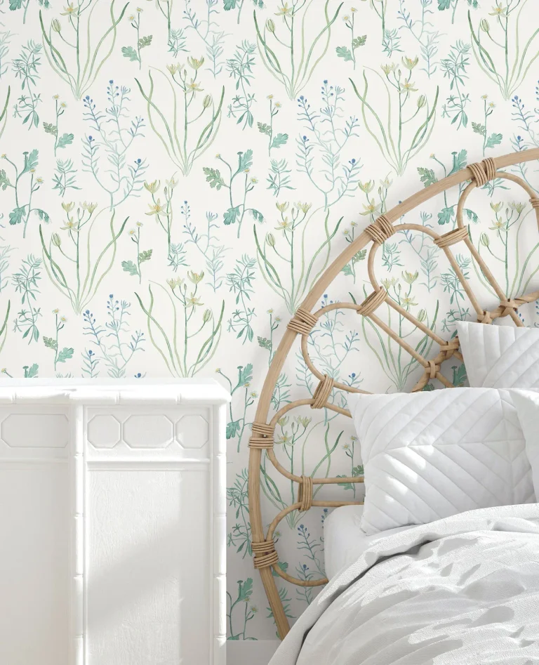 Alpine Botanical Peel and Stick Wallpaper - Blue — Ảnh 7