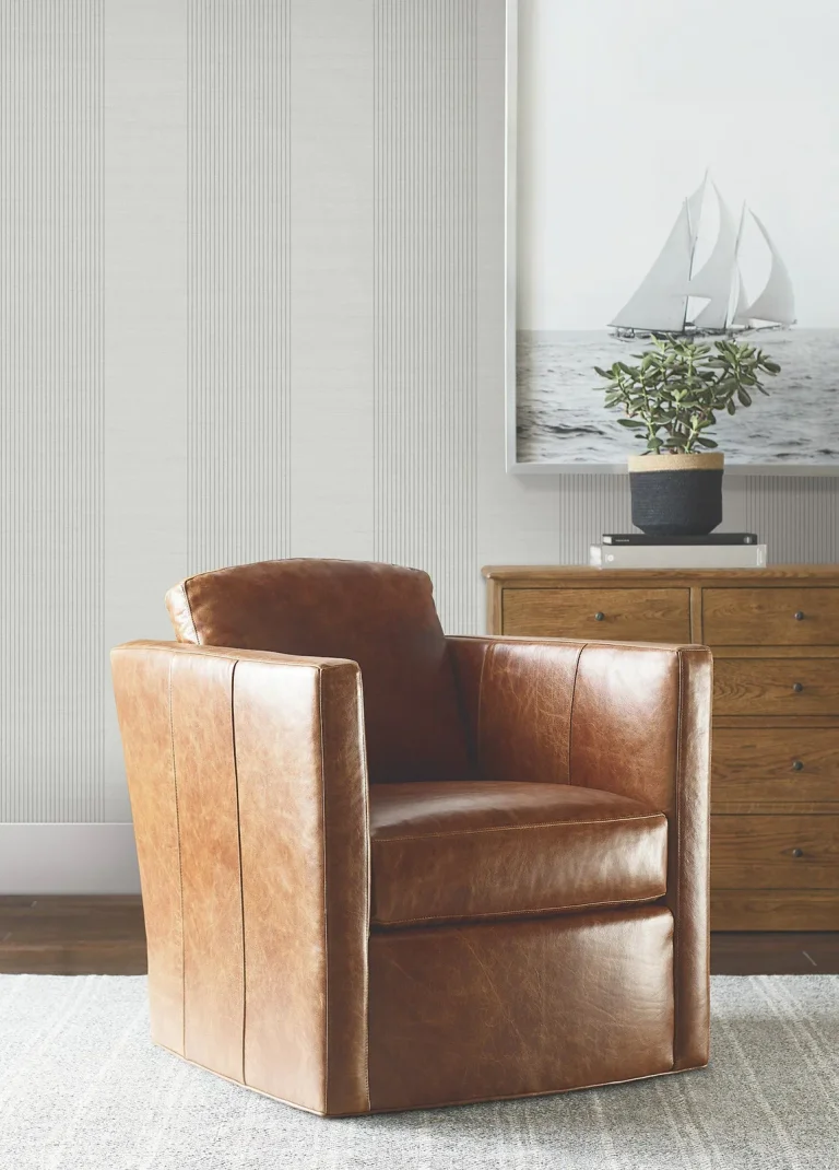 Ronald Redding Archer Stripe Faux Linen Wallpaper - Grey — Image 6