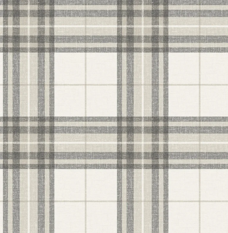 Chesapeake Cabin Check Plaid Wallpaper - Charcoal — Image 4