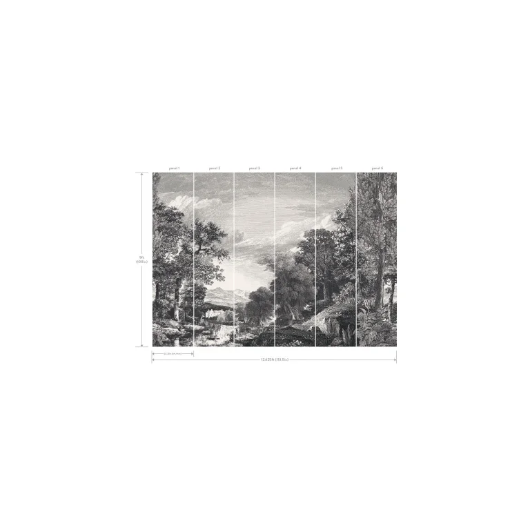 Provincial Scenic Wall Mural - Black — Ảnh 3