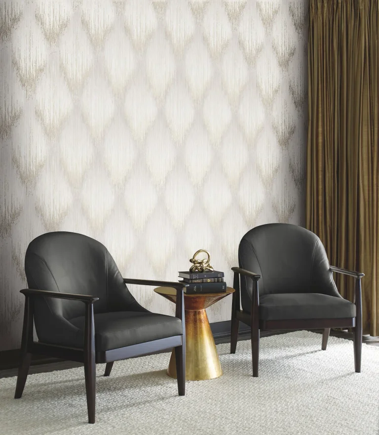 Starfall Metallic Ikat Wallpaper - Dove — Image 5