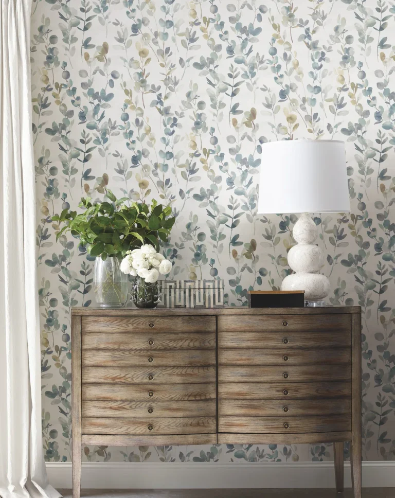 Candice Olson Joyful Eucalyptus Wallpaper - Turquoise — Image 2