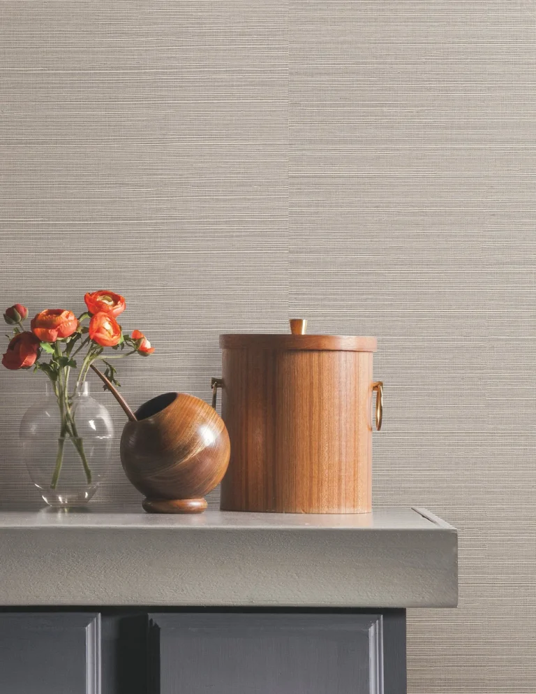 Natural Grasscloth Peel and Stick Wallpaper - Classic Grey — Ảnh 2