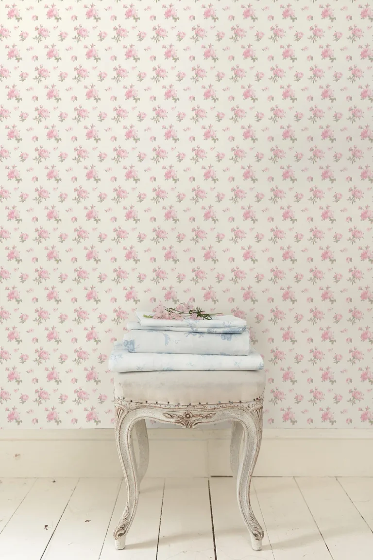 LoveShackFancy Ikat Rose Small Print Wallpaper - Pink — Ảnh 5