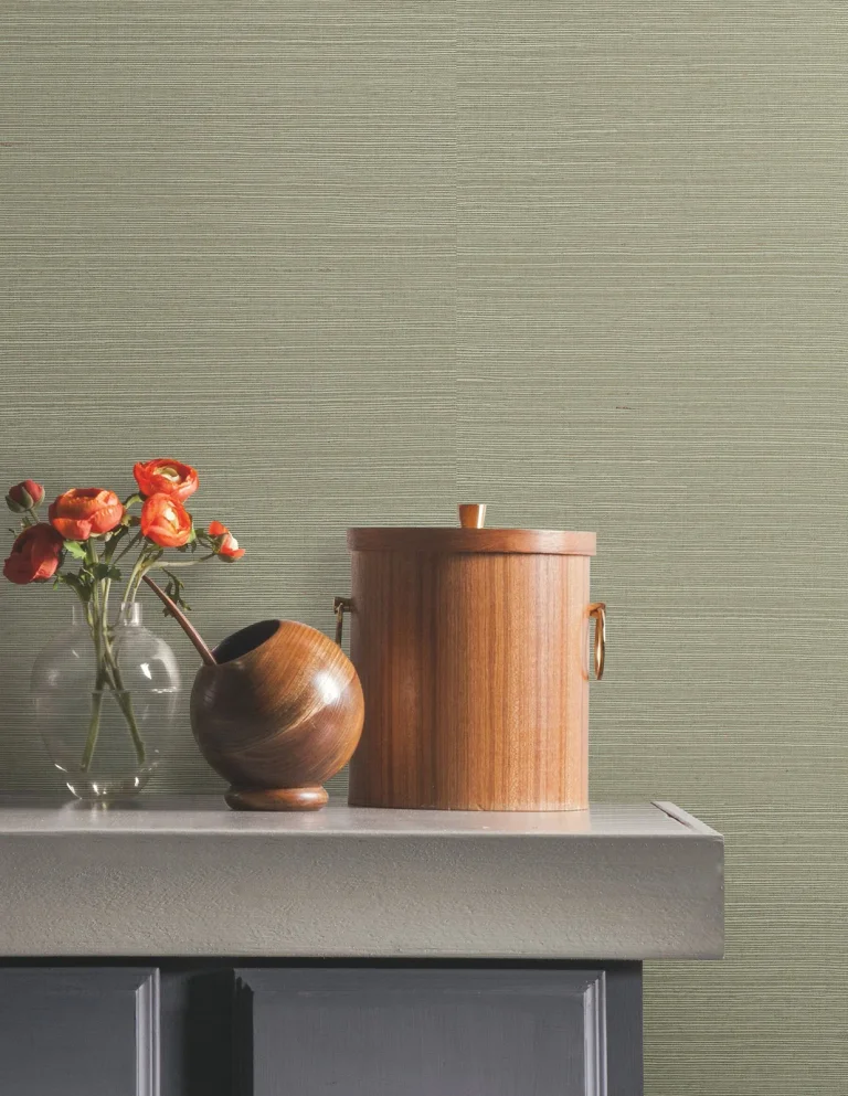 Natural Grasscloth Peel and Stick Wallpaper - Pine — Ảnh 5