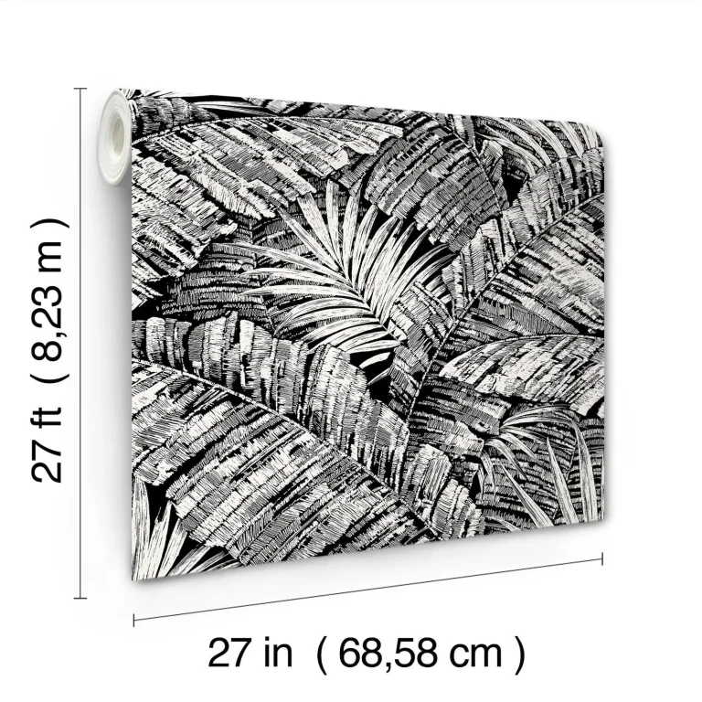 Palm Cove Toile Wallpaper - White/Black — Ảnh 3