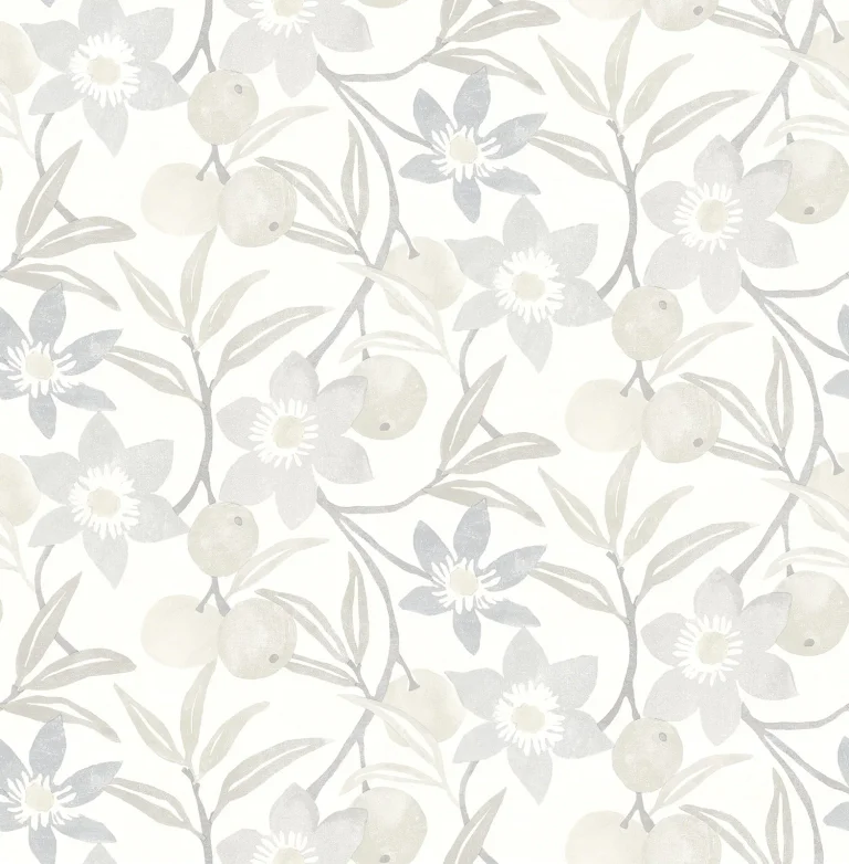 Chesapeake Passiflora Fruit and Floral Wallpaper - Grey — Ảnh 5